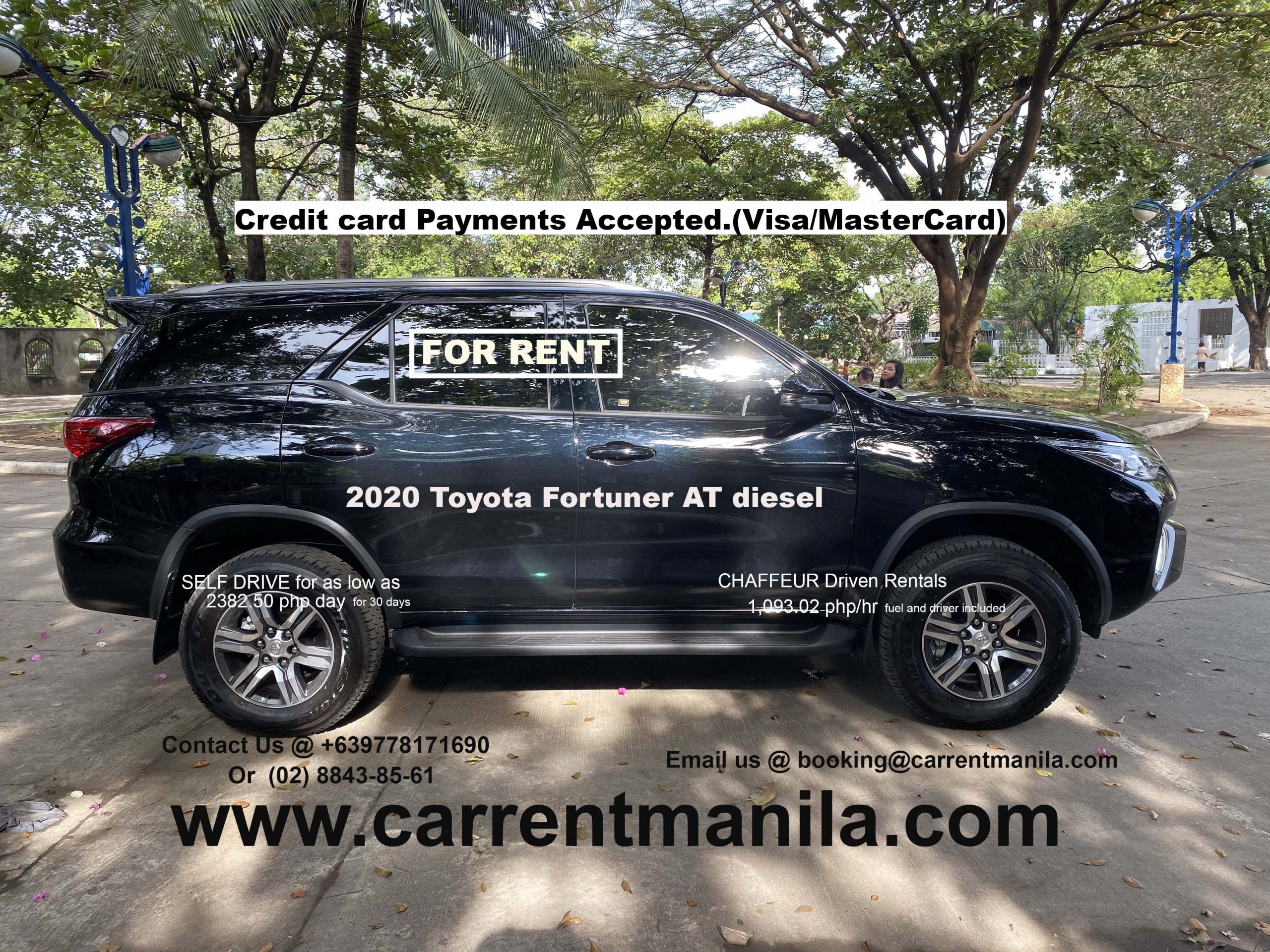 2020 black fortuner for hire manila