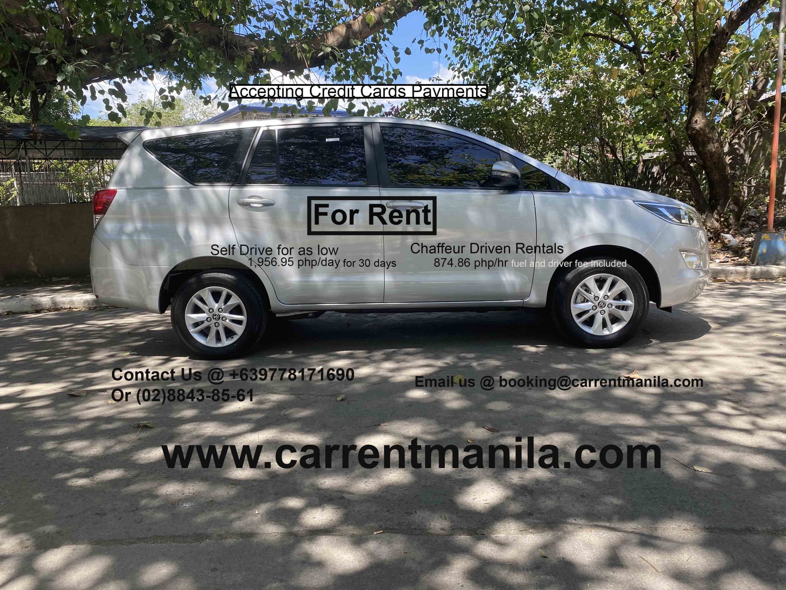 Toyota Innova silver 2019 for rent.