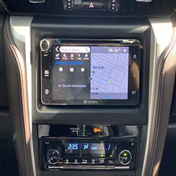 black fortuner suv for hire updated head unit