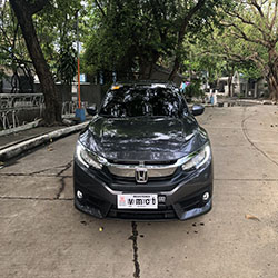 civic car for rent in manila front view