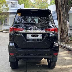 rear view black fortuner suv for hire
